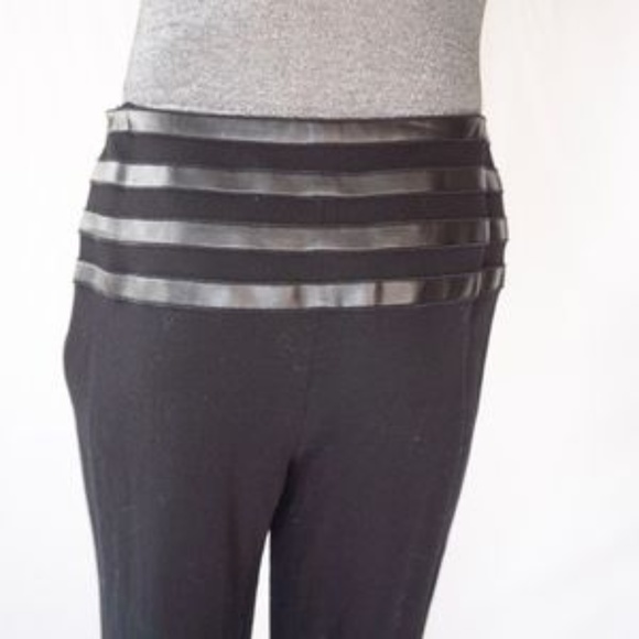 329. Escada RARE Logo Wool Black Pants 42 Trouser - Picture 3 of 7
